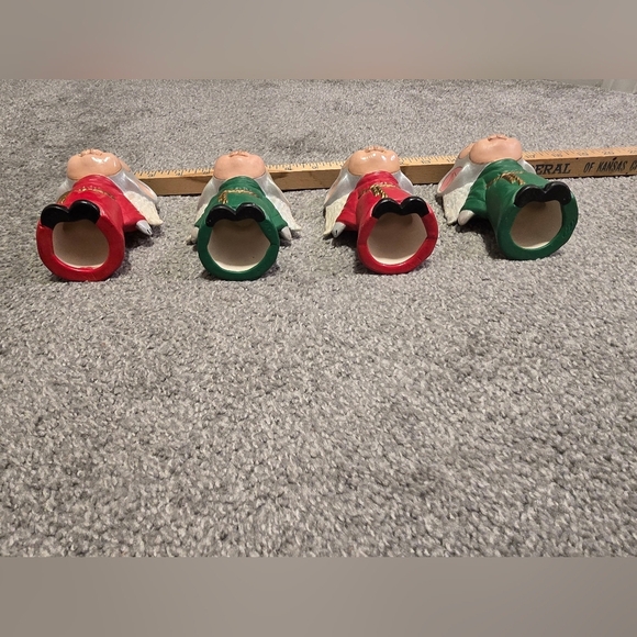 Vintage Ceramic Christmas Angel Mice Handpainted Set of 4 - Picture 3 of 9